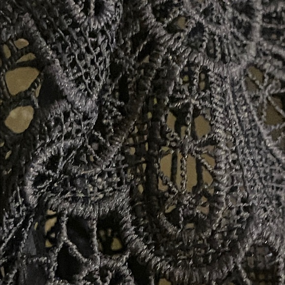 Self Portrait White Collar Navy Lace Midi Dress Size 8 - Picture 8 of 16